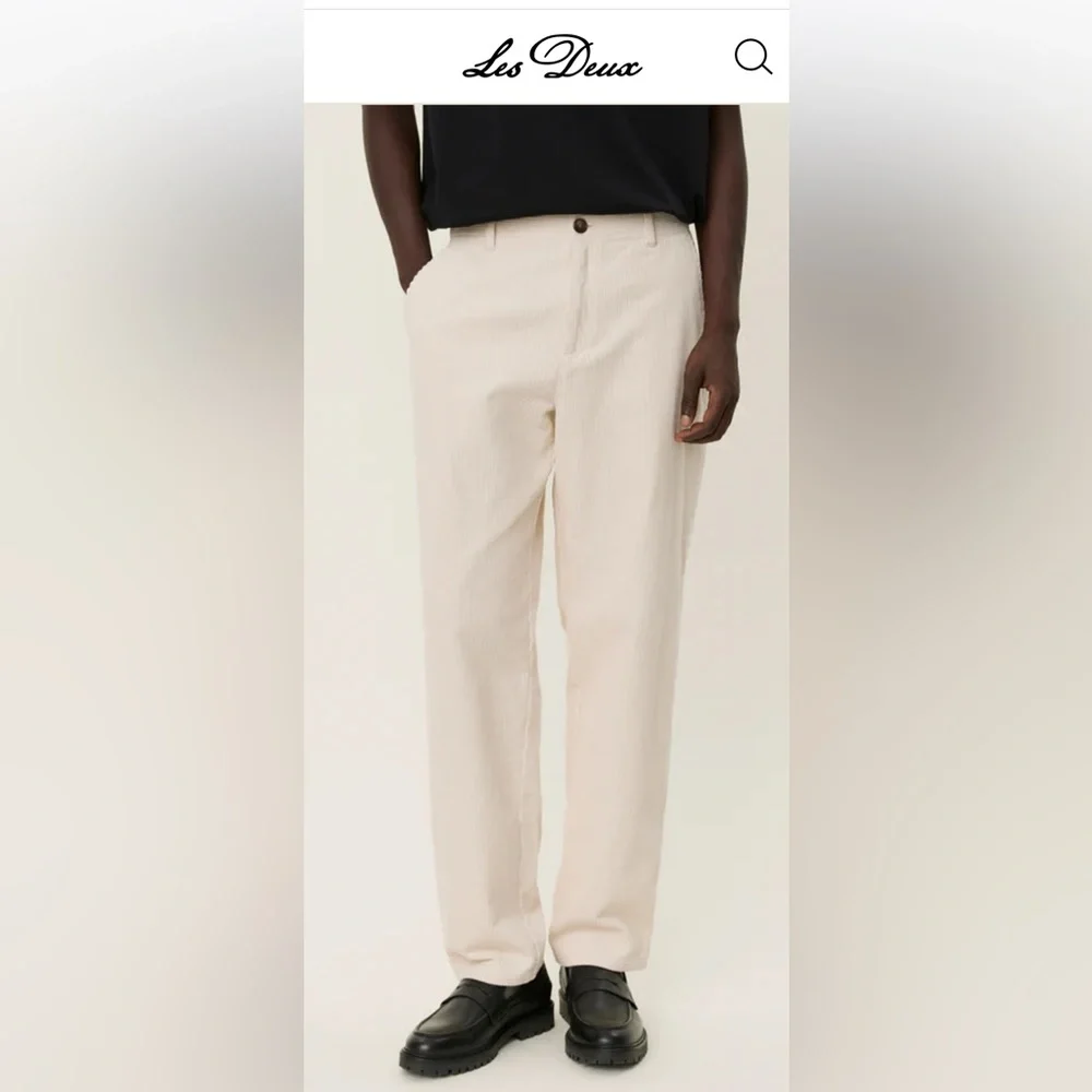 Les Deux Men’s Heavy Kody Corduroy Pants in Ivory, 28x32  🌟HOST PICK🌟